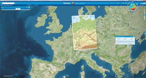 Diercke Globus: Physische Karte von Deutschland